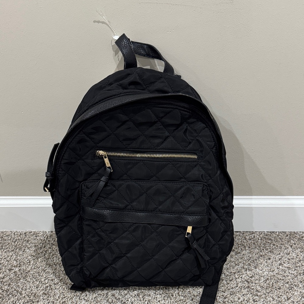 Under One Sky Black Quilted Backpack with Gold Hardware